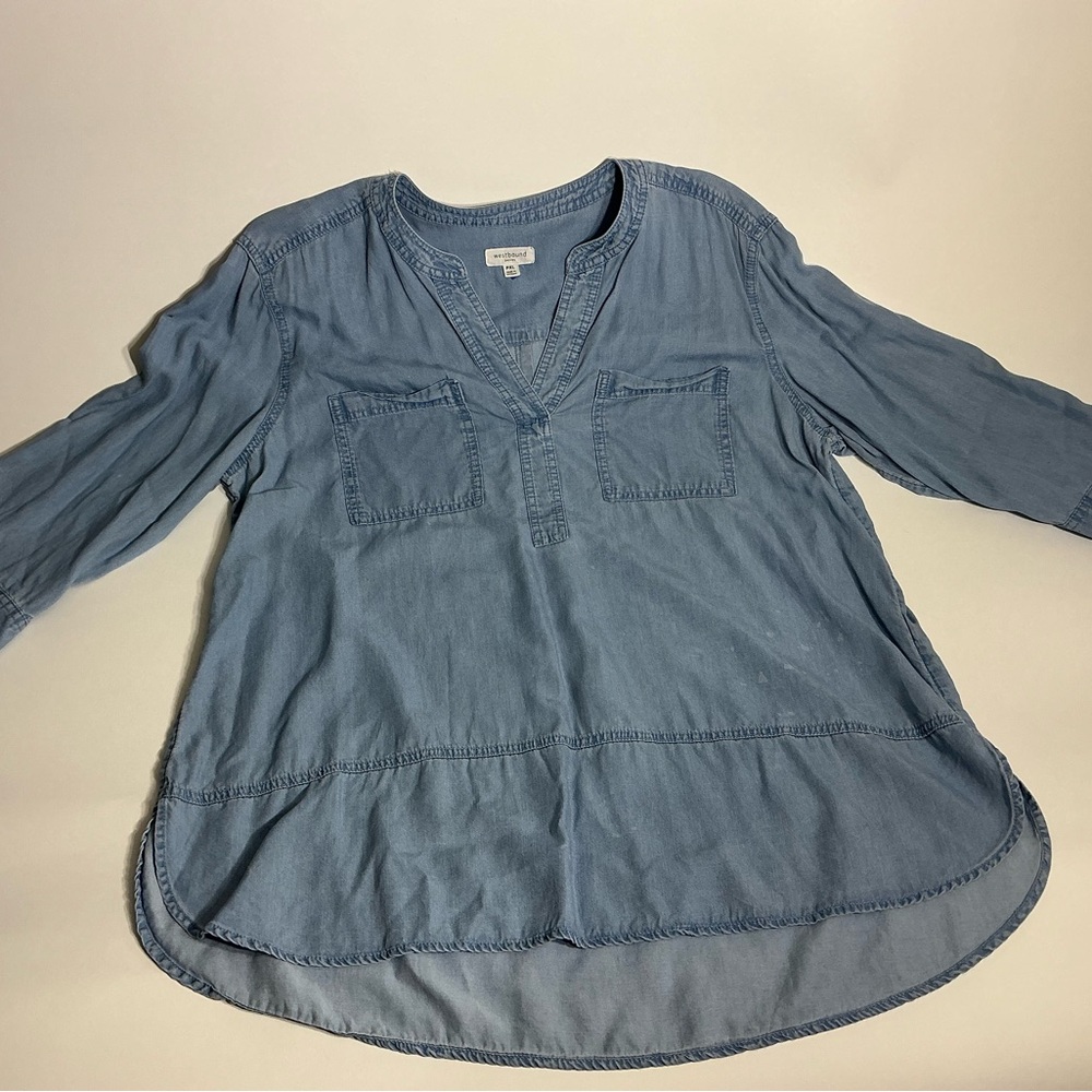 Westbound Light Blue Denim Blouse